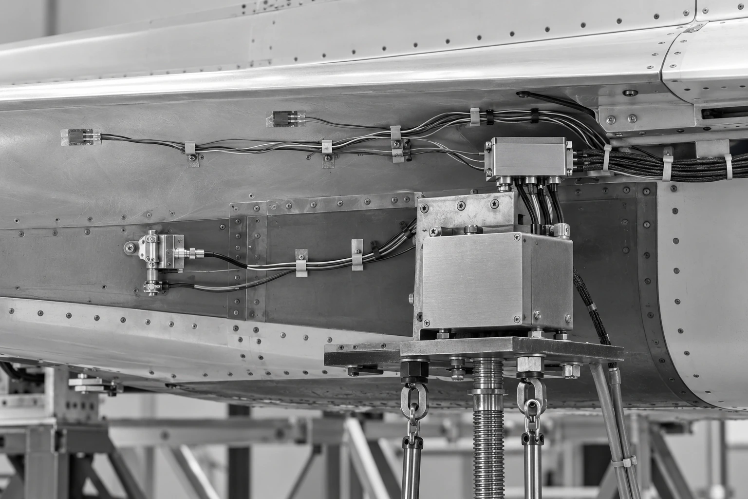 Aircraft flight test instrumentation and sensor wiring